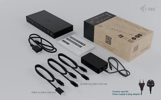 i-tec USB-C KVM Docking station for 3 Hosts, Dual Display, 2x Power Delivery (1x 92W/2x 65W)