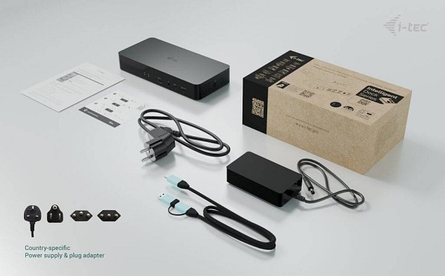 i-tec Universal Intelligent Dual Display Docking Station, Power Delivery 100W