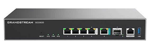 Grandstream GCC6020 all-in-one (6,5 Gbps VPN router, NGFW, switch 10G SPF+, a IP PBX 50 uživatelů)