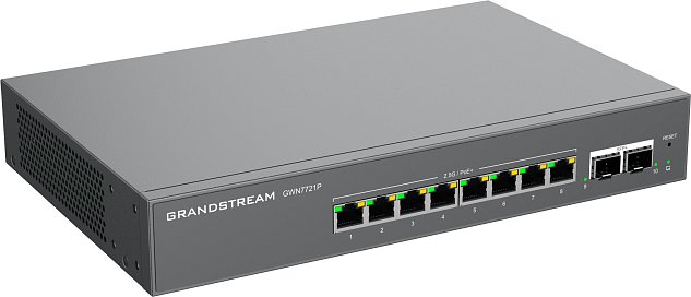 Grandstream GWN7721P L2 Lite managed switch, 8x 2.5GbE RJ45, 2x 10G SFP+, PoE/PoE+