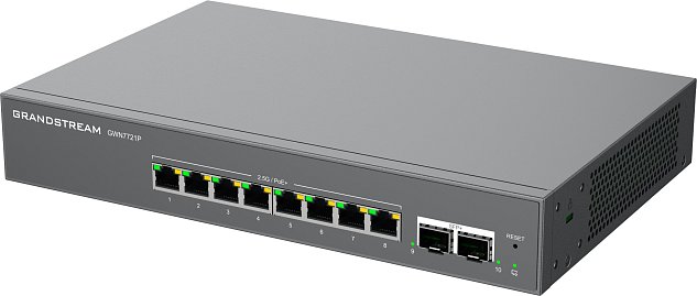 Grandstream GWN7721P L2 Lite managed switch, 8x 2.5GbE RJ45, 2x 10G SFP+, PoE/PoE+