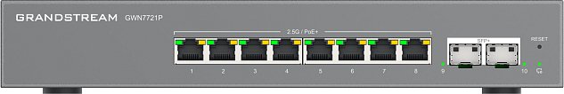 Grandstream GWN7721P L2 Lite managed switch, 8x 2.5GbE RJ45, 2x 10G SFP+, PoE/PoE+