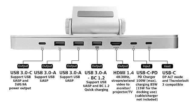 Stojan na notebook DESQ, 6 portů