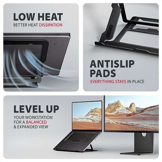 AXAGON STND-LAB, hliníkový stojan pro notebooky 10