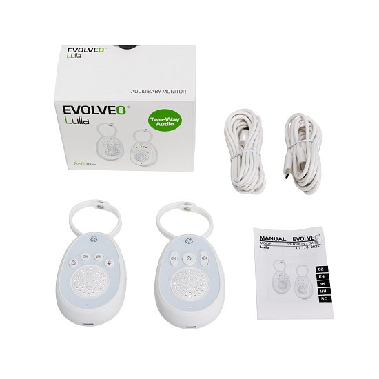 EVOLVEO LULLA – Dětská audio chůvička s ukolébavkami a přenosem hlasu