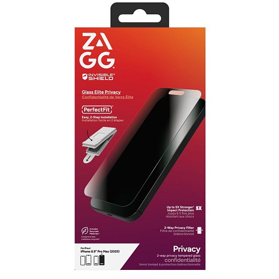 ZAGG Ochranné sklo GLASS Elite Privacy pro Apple 17 Pro Max