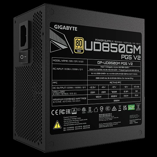 GIGABYTE zdroj 850W 80PLUS Gold Modular PG5 V2