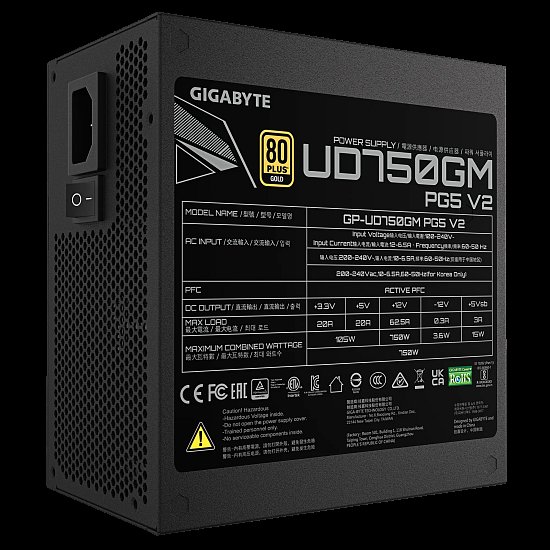 GIGABYTE zdroj 750W 80PLUS Gold Modular PG5 V2