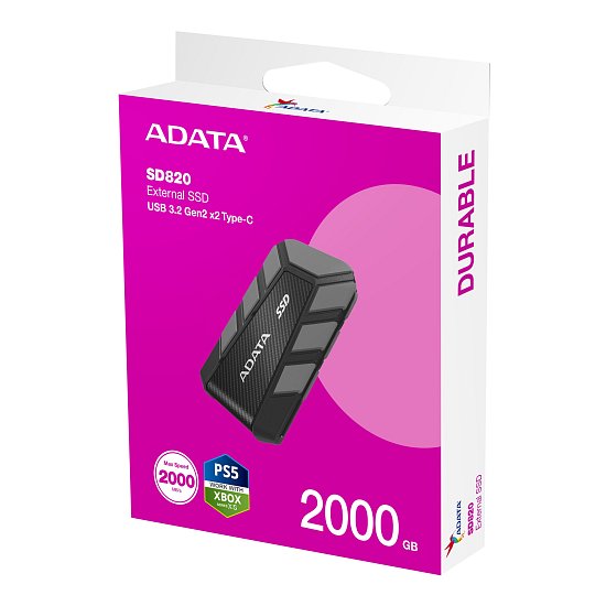 ADATA SD820/2TB/SSD/Externí/Šedá/5R