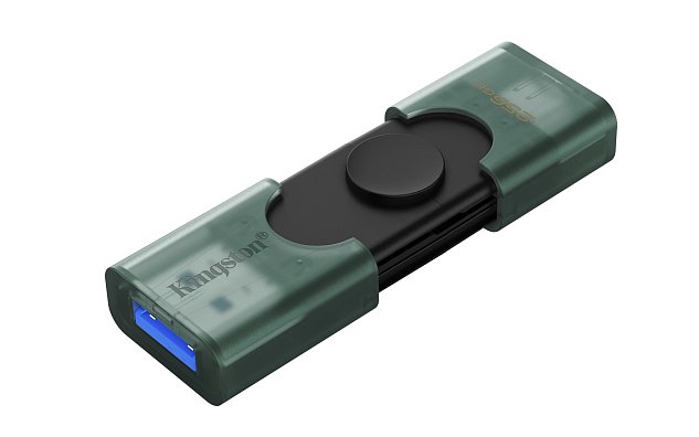 DataTraveler Duo G2/256GB/USB 3.2/USB-A + USB-C/Zelená