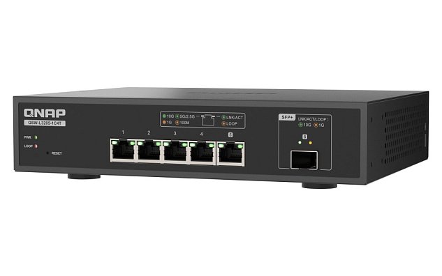 QNAP switch QSW-L3205-1C4T (4x 10GbE port, 1x 10G SFP+/NBASE-T Combo, Lite Managed)