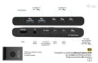 i-tec KVM Docking Station HDMI for 2 hosts, Power Delivery 2x 100W