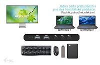 i-tec KVM Docking Station HDMI for 2 hosts, Power Delivery 2x 100W