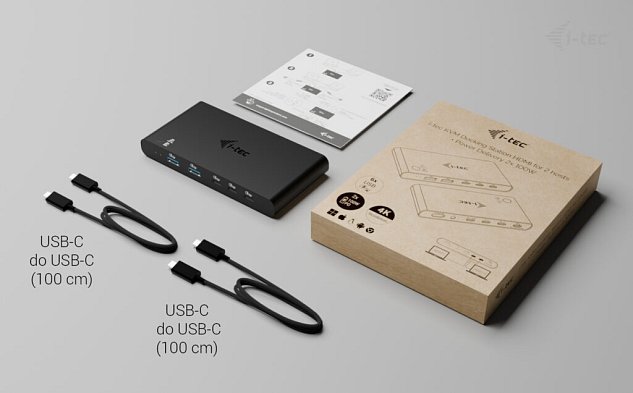 i-tec KVM Docking Station HDMI for 2 hosts, Power Delivery 2x 100W