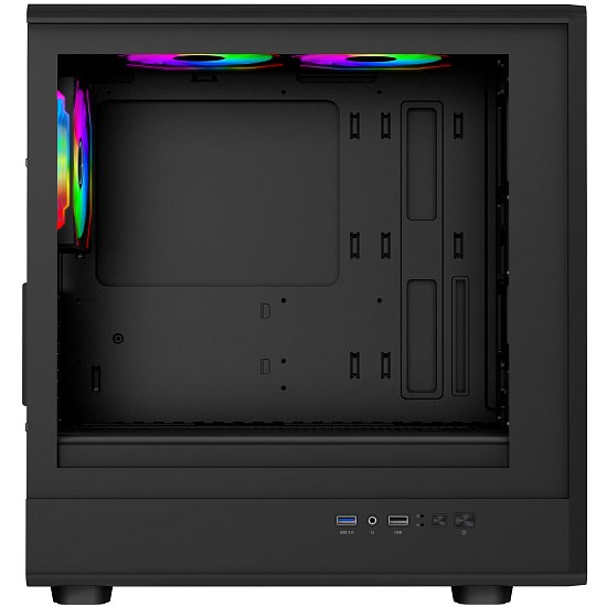 EVOLVEO Panthera, mATX/3x ARGB 120/dřevo+sklo