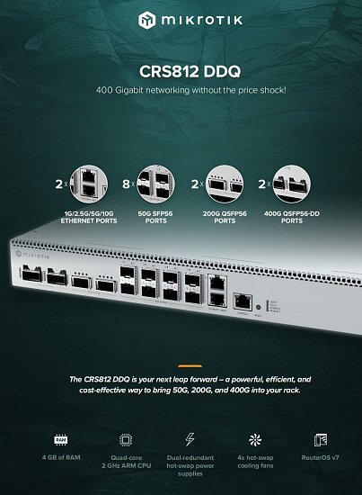 MikroTik CRS812-8DS-2DQ-2DDQ-RM, Cloud Router Switch