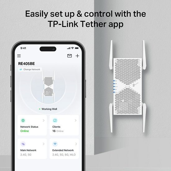 TP-Link RE405BE BE6500 Wi-Fi 7 Range Extender