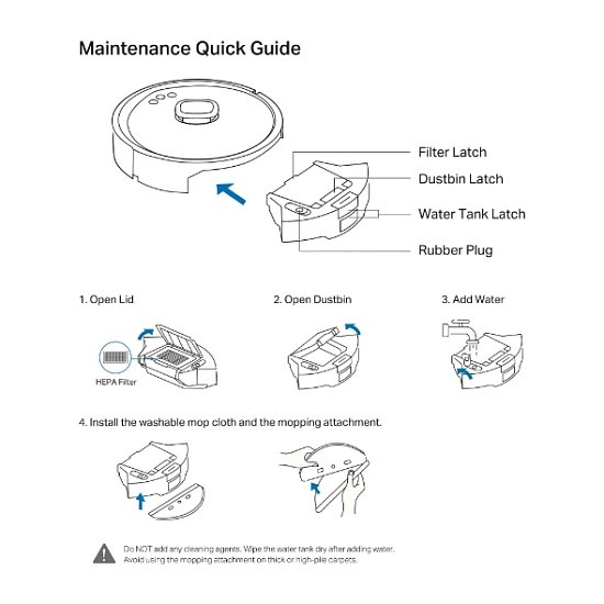 Tapo RVA500 Tapo Robot Vacuum 2-in-1 Dustbin & Water Tank