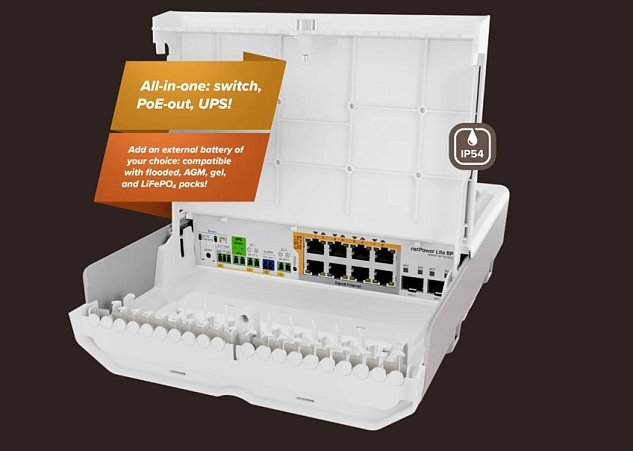 Mikrotik CSS610-8P-2S+OUT, netPower Lite 8P PoE, 2x SFP+, SwitchOS, mounting kit, no power supply
