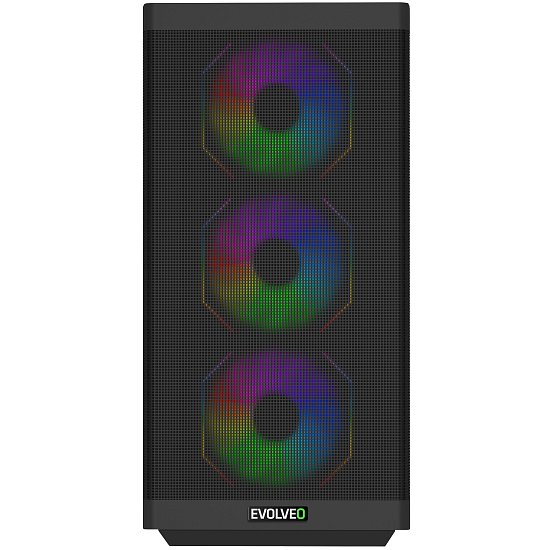 EVOLVEO Scorpio, Big Tower/4x ARGB/sklo+mřížka