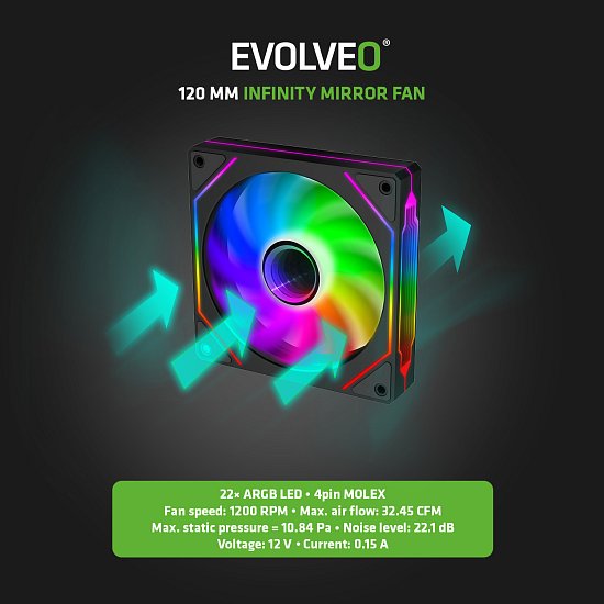 EVOLVEO Scorpio, Big Tower/4x ARGB/sklo+mřížka