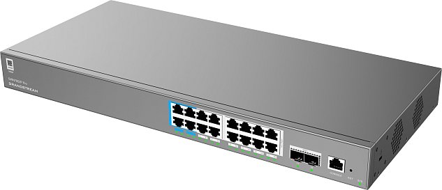 Grandstream GWN7802P Pro L2++ Managed Network switch, 16x 1Gb RJ45, PoE++, SFP+, DHCP, CLI, VLAN