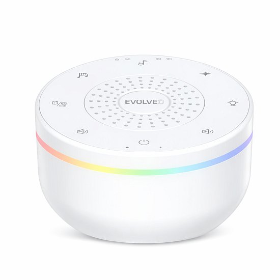 EVOLVEO Nubiloo – uspávací modul s bílým šumem, ukolébavkami a barevným světlem na dobrou noc
