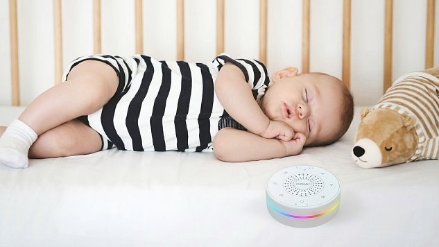 EVOLVEO Nubiloo – uspávací modul s bílým šumem, ukolébavkami a barevným světlem na dobrou noc