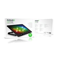 EVOLVEO A101RGB, chladící podložka pro notebook, 2x ventilátor, RGB podsvícení
