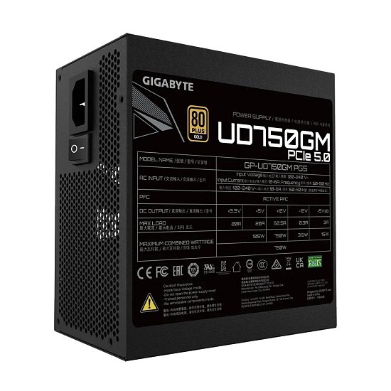 Gigabyte UD750GM PG5/750W/ATX 3.0/80PLUS Gold/Modular