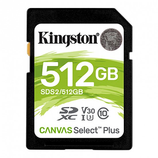 512GB SDXC Kingston Canvas Select Plus U3 V30 CL10 100MB/s