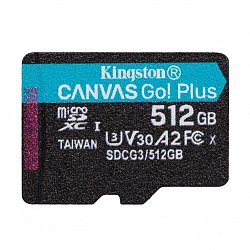 512GB microSDXC Kingston Canvas Go! Plus A2 U3 V30 170MB/s bez adapteru