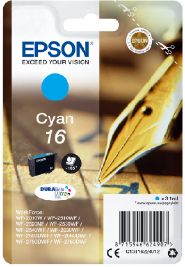 Epson Singlepack Cyan 16 DURABrite Ultra Ink