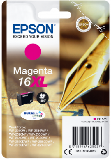 Epson Singlepack Magenta 16XL DURABrite Ultra Ink