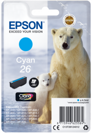 Epson Singlepack Cyan 26 Claria Premium Ink