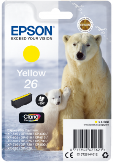 Epson Singlepack Yellow 26 Claria Premium Ink