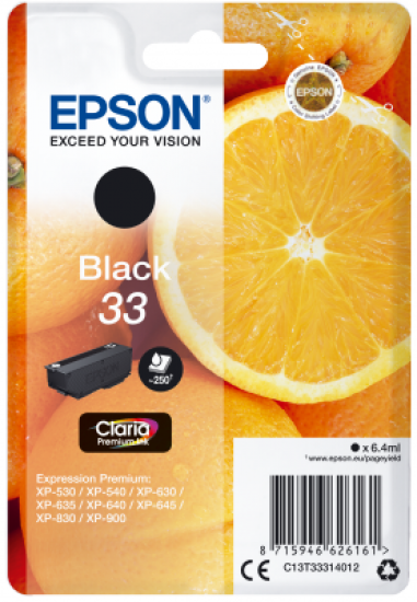 Epson Singlepack Black 33 Claria Premium Ink