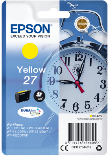 Epson Singlepack Yellow 27 DURABrite Ultra Ink
