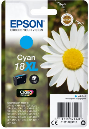 Epson Singlepack Cyan 18XL Claria Home Ink