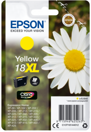 Epson Singlepack Yellow 18XL Claria Home Ink