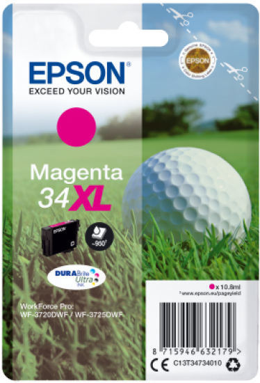 Epson Singlepack Magenta 34XL DURABrite Ultra Ink