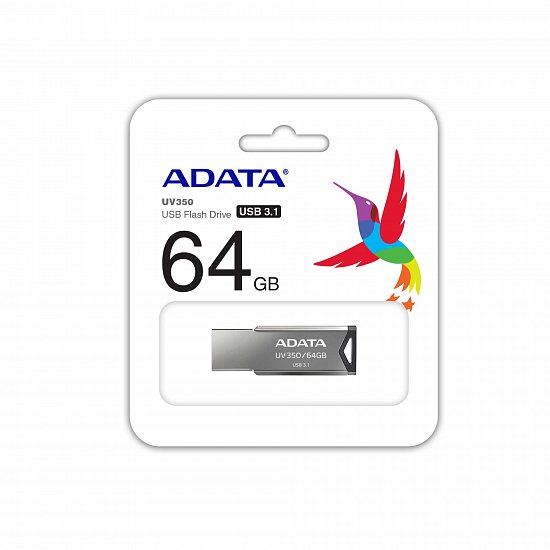 64GB ADATA UV350 USB 3.1 silver (potisk)