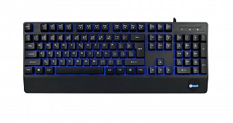 Klávesnice C-TECH KB-104BK, USB, 3 barvy podsvícení, černá, CZ/SK
