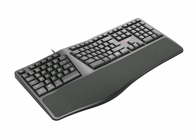 Klávesnice C-TECH KB-113E USB, ERGO,  černá, CZ/SK