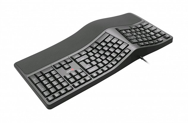 Klávesnice C-TECH KB-113E USB, ERGO,  černá, CZ/SK