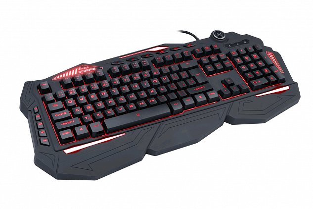 Herní klávesnice C-TECH Scorpia V2 (GKB-119), pro gaming, CZ/SK, 7 barev podsvícení, programovatelná