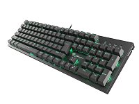 Mechanická klávesnice Genesis Thor 300, US layout, zelené podsvícení, Outemu Blue switch