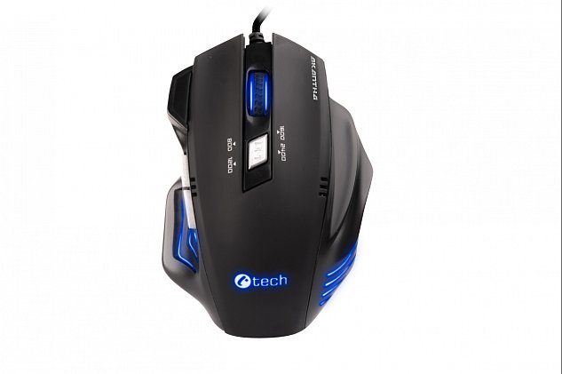 C-TECH Akantha herní myš, modré podsvícení, USB