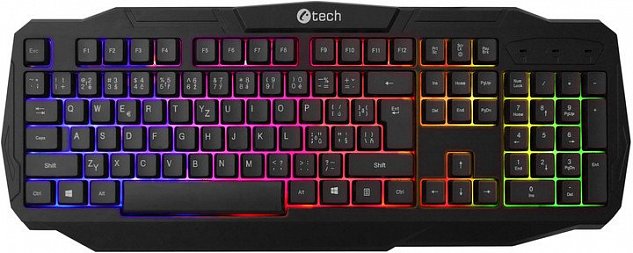 C-TECH Herní klávesnice Arcus (GKB-15) CZ/SK, duhové podsvícení, USB