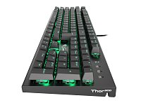 Mechanická klávesnice Genesis Thor 300, US layout, zelené podsvícení, Outemu Blue switch